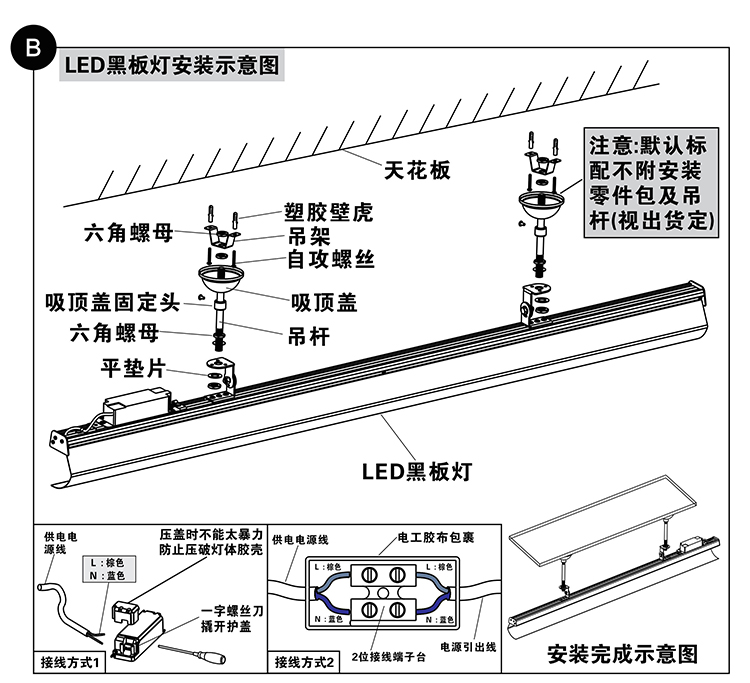 學(xué)校校園教室照明燈具最新標(biāo)準(zhǔn)黑板燈光照明標(biāo)準(zhǔn)改造注意事項(xiàng)安裝標(biāo)準(zhǔn)專用燈安裝說明